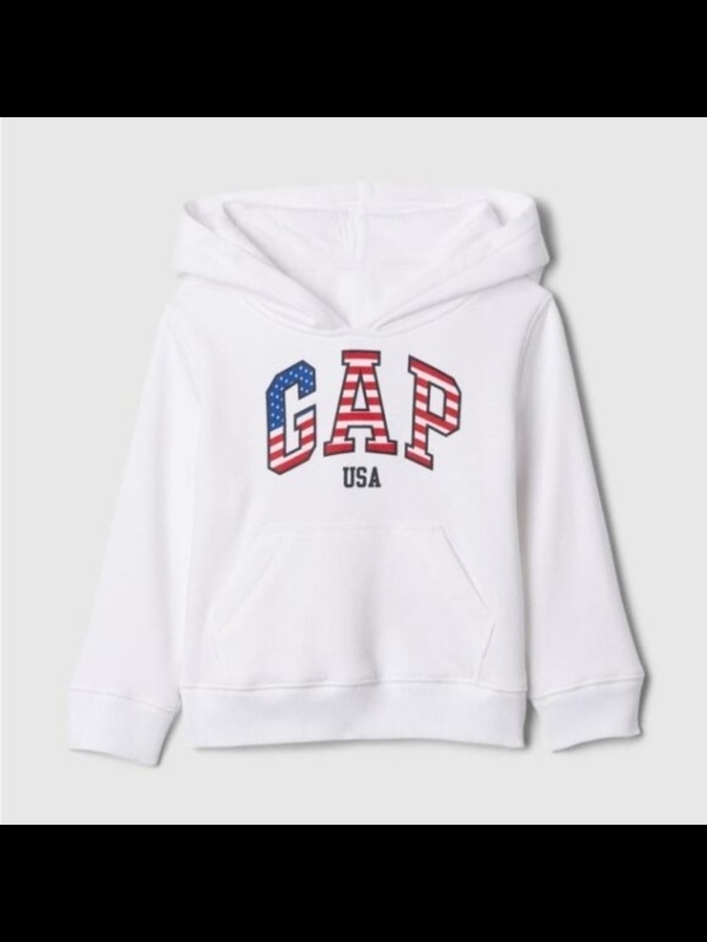 GAP White Hoodie with USA Flag Lettering